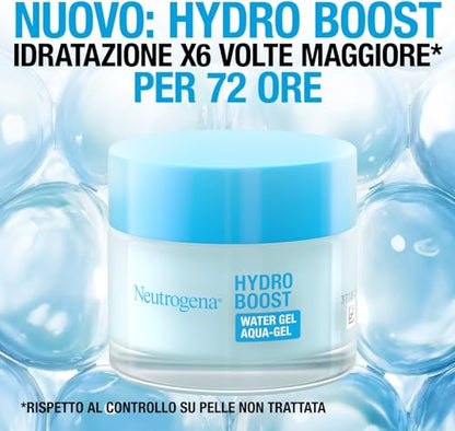 Neutrogena Hydro Boost Acqua Gel Crema idratante viso in gel leggero a base acqua Crema viso Acido Ialuronico per unidratazione intensa Ideale per pelle mista e sensibile 50 ml