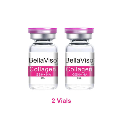 BellaViso Collagen (GSH+HA) Facial Serum Skincare Glutathione Hyaluronic Acid MTS Rejuvenation Face Essence 5mlx5 Vials/Box