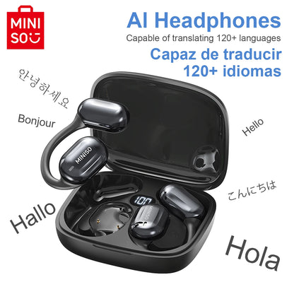 MINISO MS162 Intelligent Bluetooth Translation Earbuds Wireless Headphones Chat Headset Office Travel16mm Driver Unit