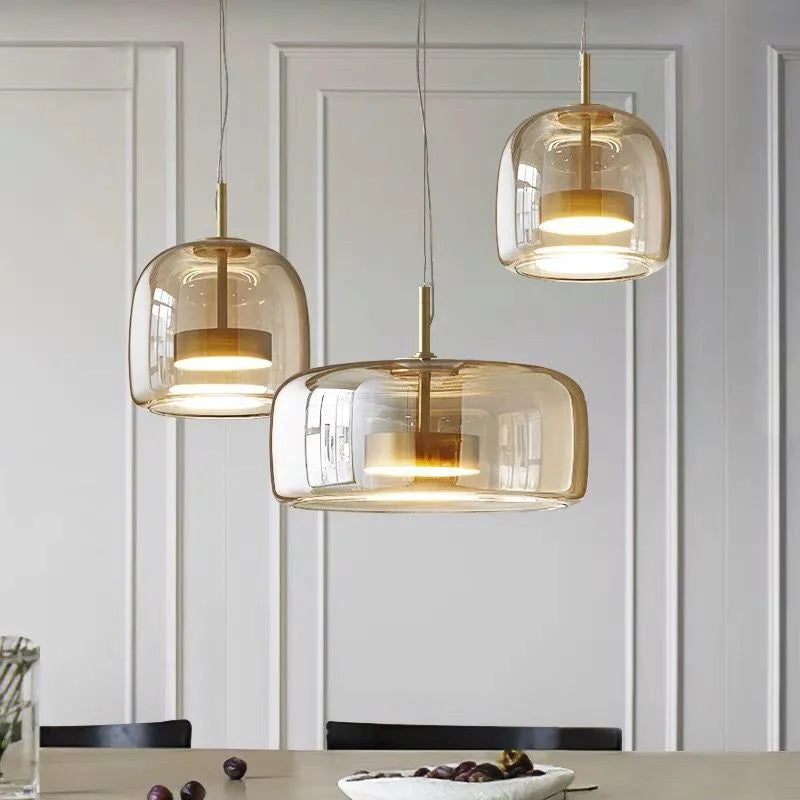 Nordic Glass Designer Led Pendant Lamps Gold for Table Dining Room Bedroom Kitchen Chandelier Home Decoration Lighting Fixture