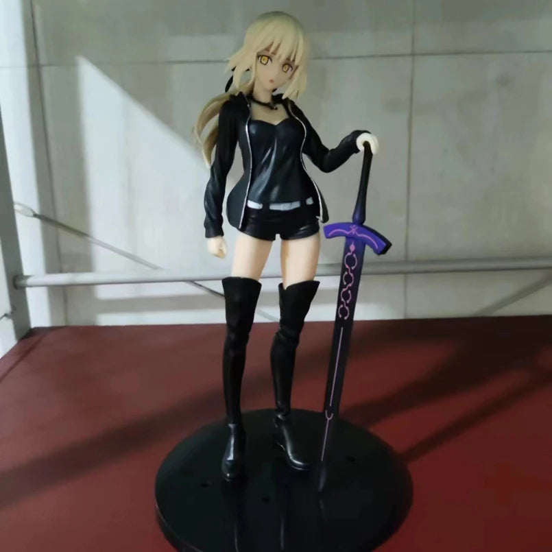 23cm Anime Fate Stay Night Figure Casual Clothes Saber PVC Action Figure Collectible Model Toys Kid Gift