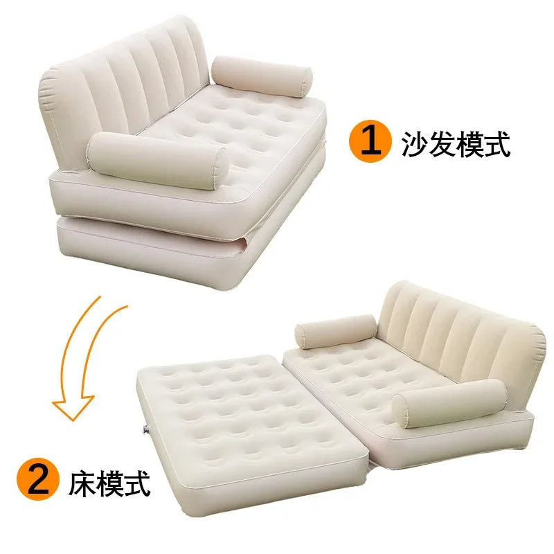 Seat Outdoor Inflatable Sofa Lazy Inflatable Sofa Bed Camping Inflatable Mattress Foldable Air Mattress Electric Inflation Pump