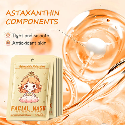 Astaxanthin 6pcs Skin Care Face Mask Korean Collagen Stuff Serum Biodance Skincare Accessories Aloe Vera Original Gel Pack Masks