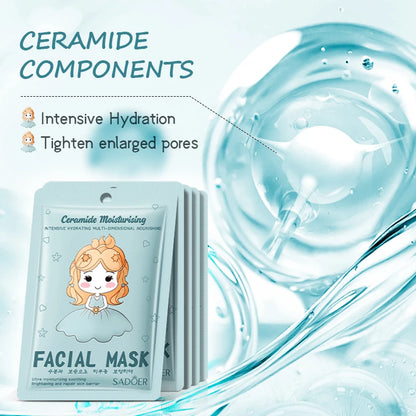 Ceramide Mask Skin Care Sheet Masks for Face Whitening Sleep 6pcs Bioaqua Products Slime Stickers Bubble Skincare Collagen Pack