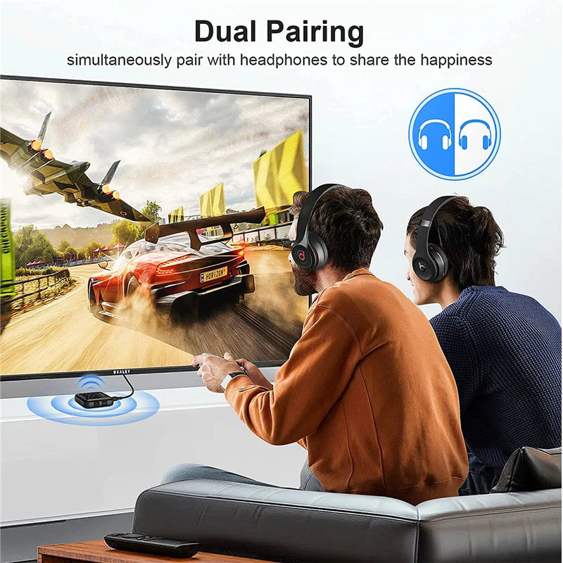 Bluetooth 5.2 Receiver Transmitter APTX HD Low Latency 3.5mm AUX 2 In 1 Wireless Audio Adapter for Car Headphones Speaker TV PC