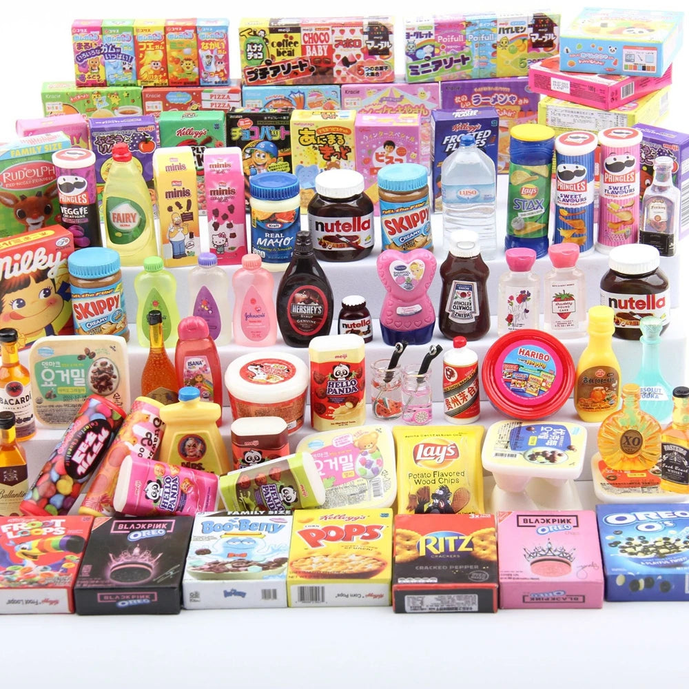 1/12 Or 1/6 Dollhouse Miniature Supermarket Daily Necessities Snacks Cookies Chocolate Sauce Jam For Blyth Doll Accessories Toy