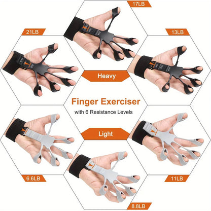 Finger Training Exercise Stretcher Hand Grips Adjustable Strengthener Resistance band Trainer Hand Brush Expander Exercise