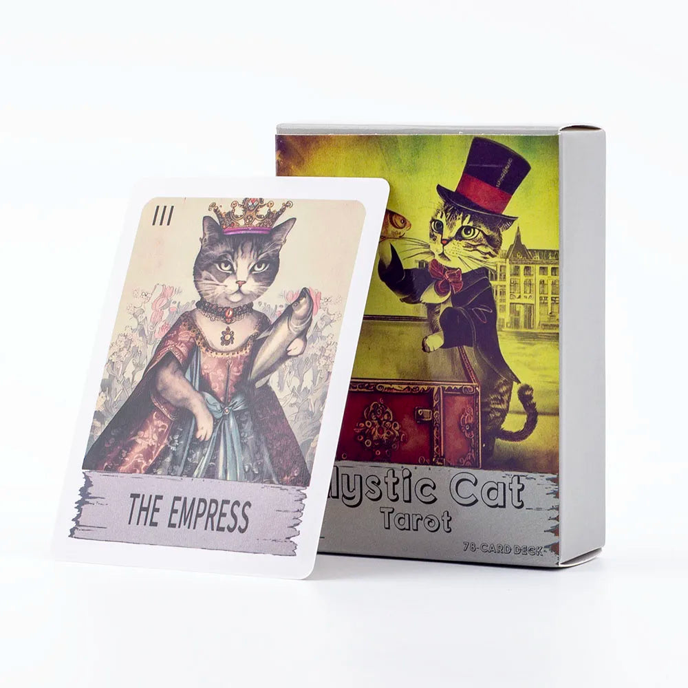 Hot selling Mystic Cat Tarot 78-Card Deck Board Game English Visions Divination Edition for Party Gatherings and Family Nights