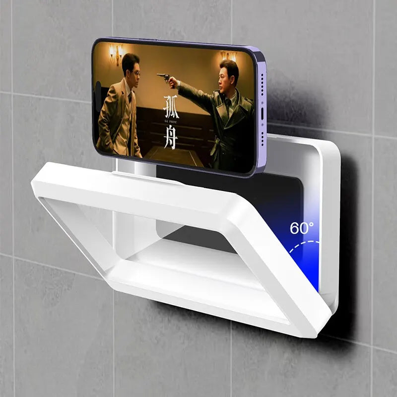 Bathroom Waterproof Phone Holder Home Wall Phone Case Stand Box Selfadhesive Touch Screen Phone Bracket Shower Sealing Storage