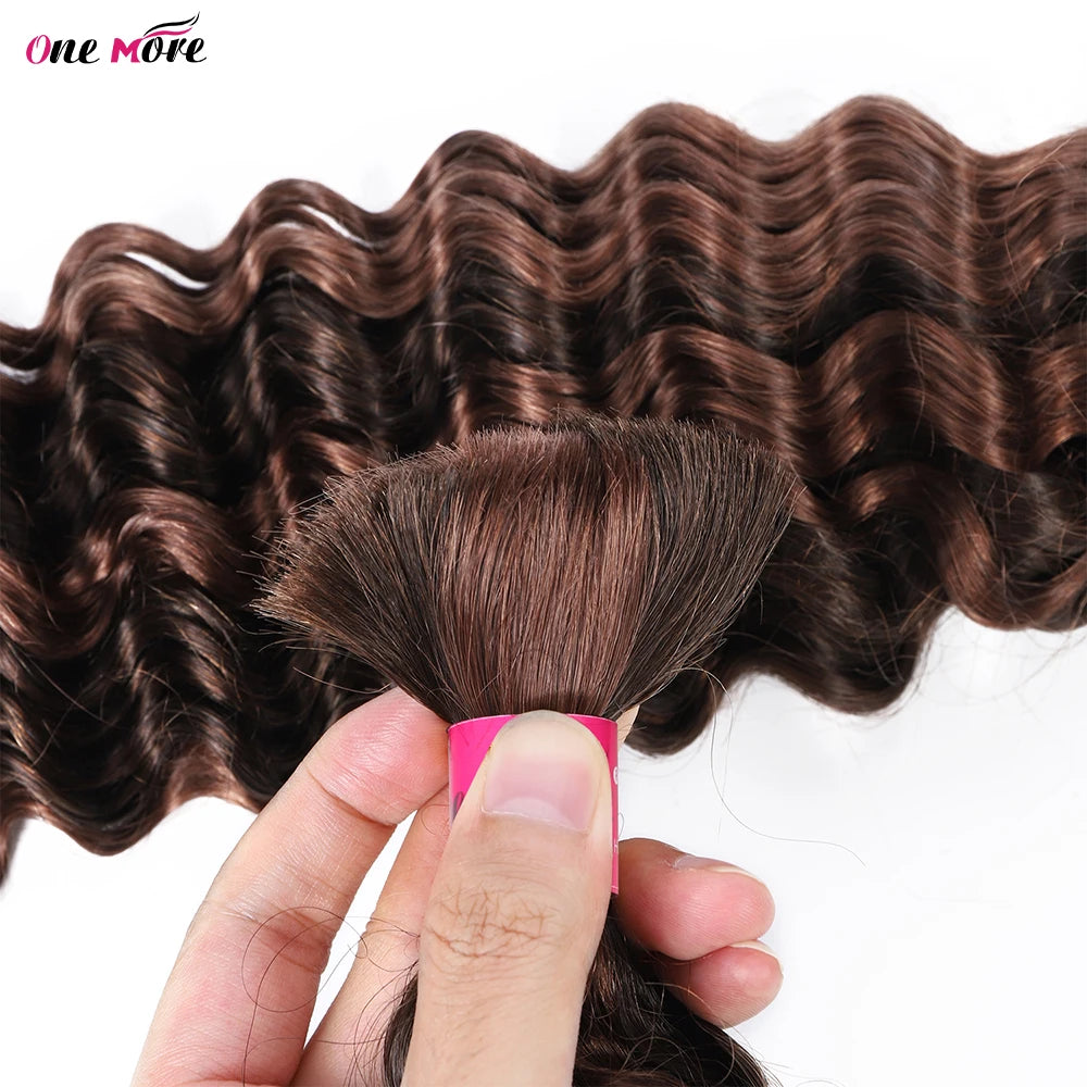 Highlight Bulk Human Hair For Braiding 4 30 Ombre Brown Deep Wave Human Hair Extenstions No Weft Bundle For Women Hair Bundles