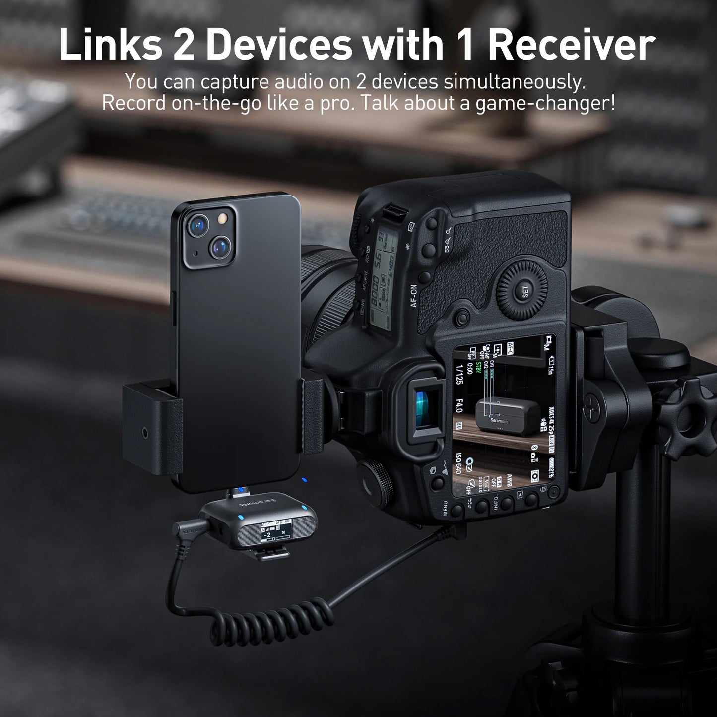 Saramonic Blink500B2+ Wireless Lavalier Lapel Microphone for iPhone Android DSLR Cameras USB-C Live Streaming Youtube Recording