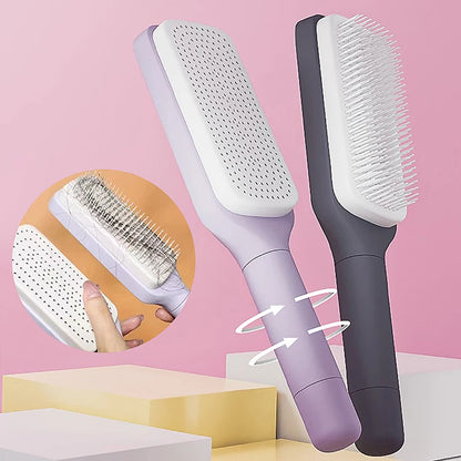 Self Cleaning Hairbrush Women Hair Brush Onekey Cleaning Hair Loss Airbag Scalp Massage Comb AntiStatic Hairbrush