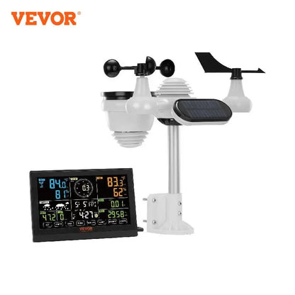 VEVOR 7-in-1 Wireless Weather Station 7.5 in Large Color Display Digital Home Weather Station for Forecast Data, Alarm, Alerts