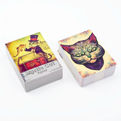 Hot selling Mystic Cat Tarot 78-Card Deck Board Game English Visions Divination Edition for Party Gatherings and Family Nights