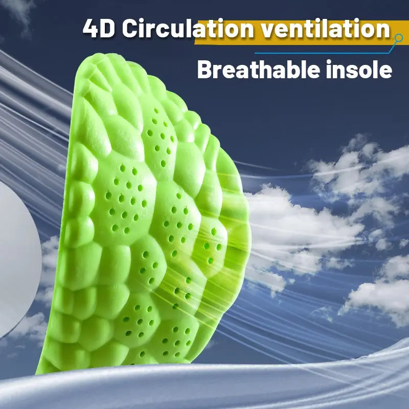 4D Sport Insoles for Feet Super Soft High Elasticity Shoe Pads Anti Pain Deodorant Cushion Arch Support Running Insoles