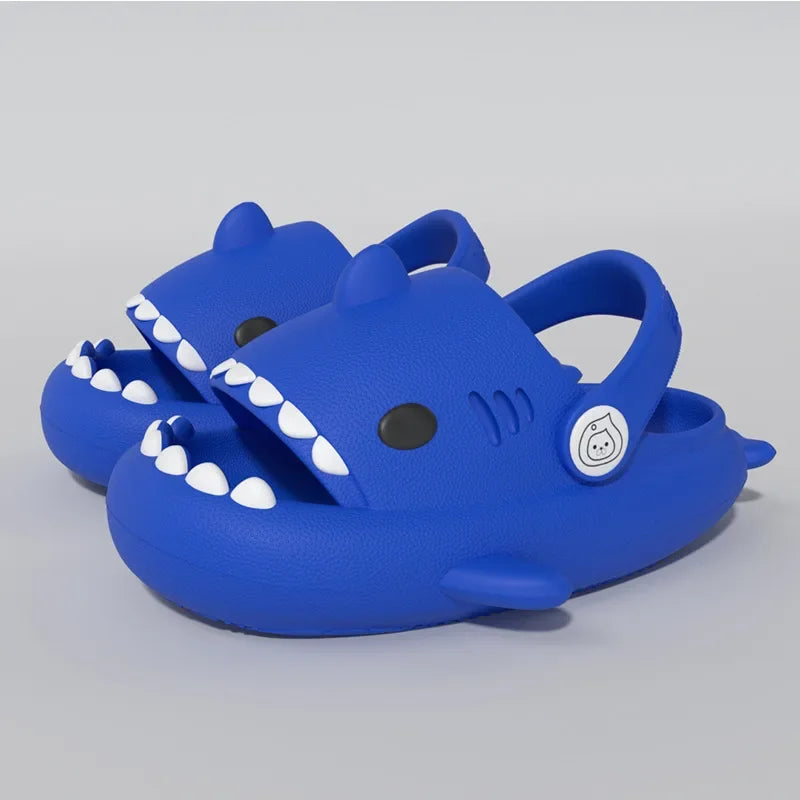 Three-dimensional Children's Shark Hole Shoes Summer Home Baby Non Slip Platform Sandals Cute Cartoon Soft Sole Kids Slippe