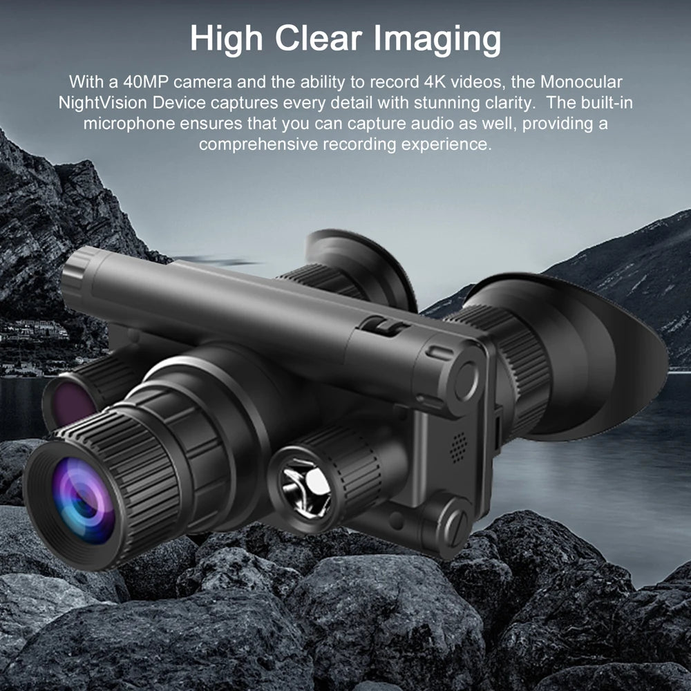 Monocular 40MP 4K Digital Infrared Telescope 600m Night Vision Distance Photo Video 5X Optical Magnification 8X Digital Zoom