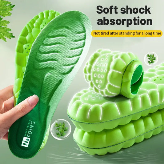 4D Sport Insoles for Feet Super Soft High Elasticity Shoe Pads Anti Pain Deodorant Cushion Arch Support Running Insoles