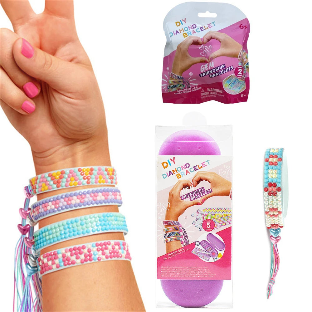 Creative DIY Diamond Painting Wristband Adjustable Children Bracelet Adults Kids Girls Jewelry Embroidery Art Crafts Accessories