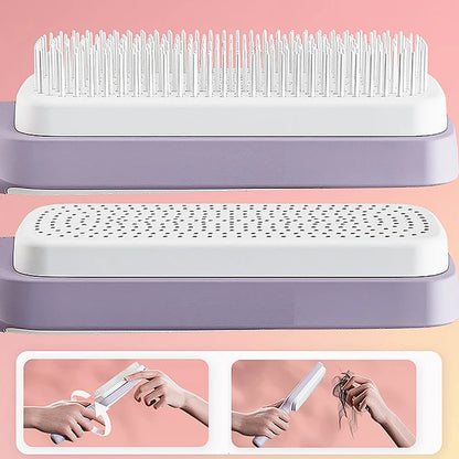 Self Cleaning Hairbrush Women Hair Brush Onekey Cleaning Hair Loss Airbag Scalp Massage Comb AntiStatic Hairbrush