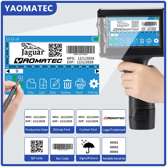 S7 28 language date number logo expiry date label plastic carton hand jet handheld thermal inkjet printer