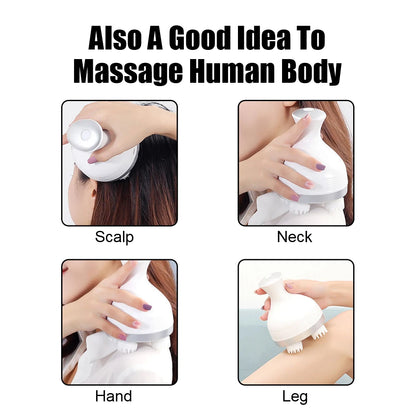 Multifunctional Electric Head Massager Pet Cat Dog Massage Health Care Rechargeable Relieve Stress For Scalp Body Shoulder Neck