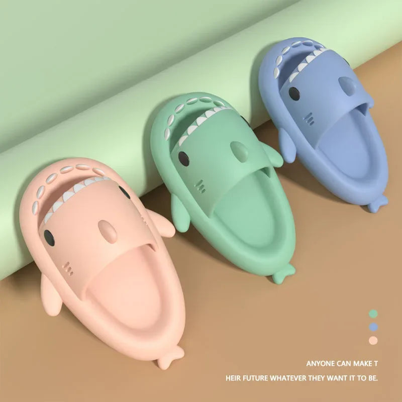 Children Slippers Shark Flip Flops Soft Sole Cartoon Slipper Women Man Bathroom Sandal EVA Non-slip Children Shoes Sandals