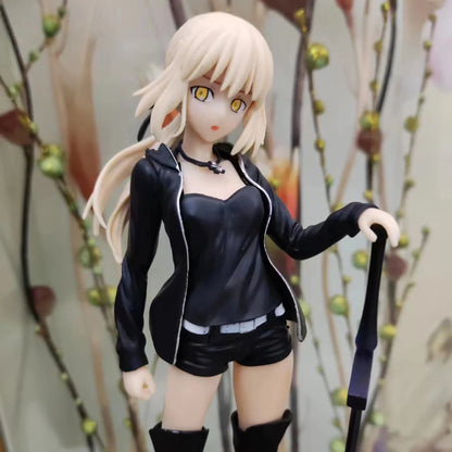 23cm Anime Fate Stay Night Figure Casual Clothes Saber PVC Action Figure Collectible Model Toys Kid Gift