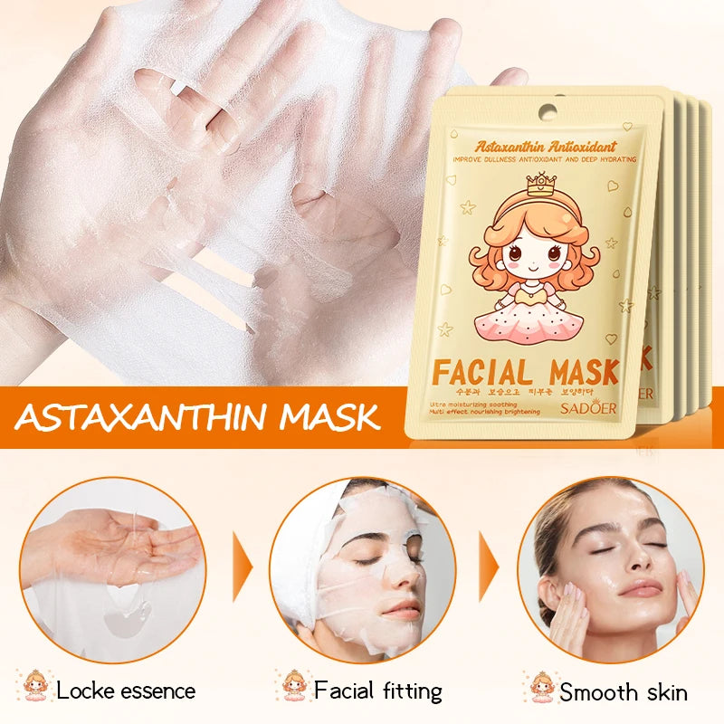 Astaxanthin 6pcs Skin Care Face Mask Korean Collagen Stuff Serum Biodance Skincare Accessories Aloe Vera Original Gel Pack Masks