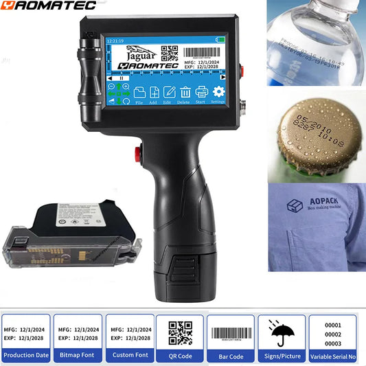 S7 Y7 12.7mm variable QR Bar batch code date number logo expiry date label portable hand jet handheld thermal inkjet printer