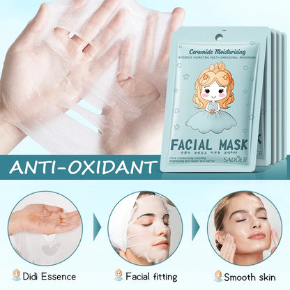 Ceramide Mask Skin Care Sheet Masks for Face Whitening Sleep 6pcs Bioaqua Products Slime Stickers Bubble Skincare Collagen Pack