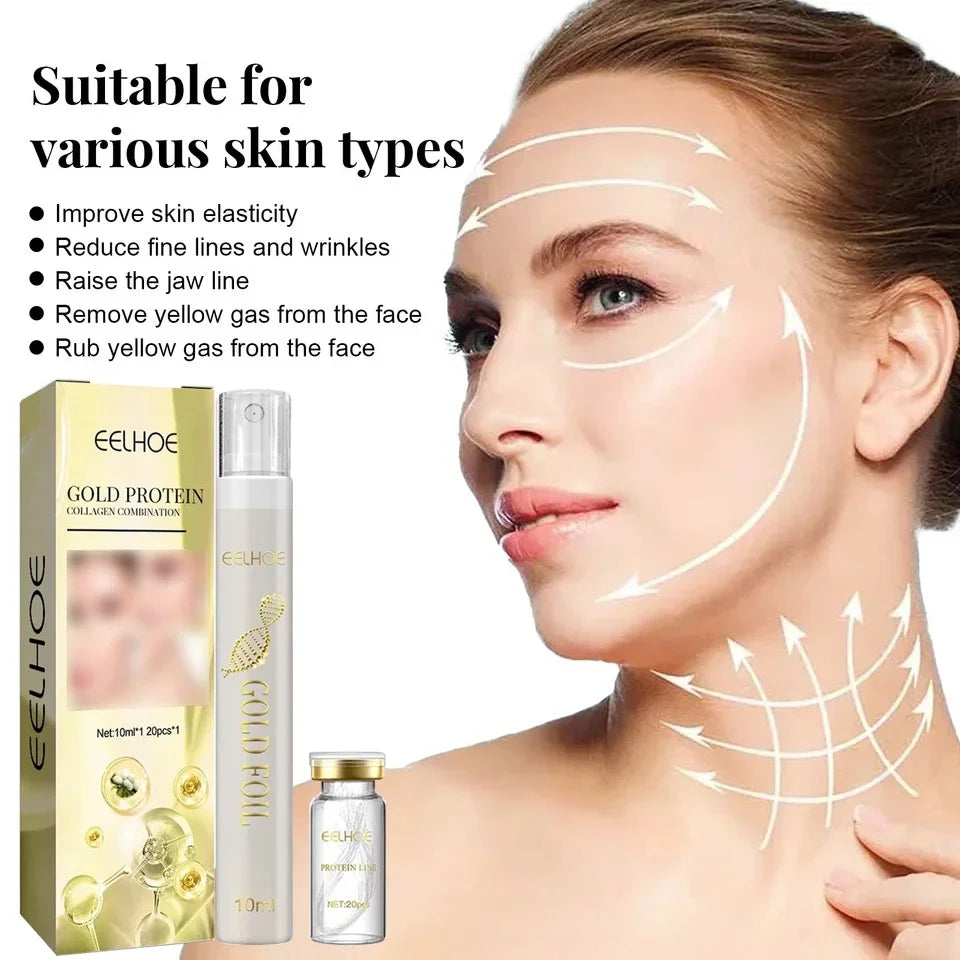 Collagen Protein Thread Instant Wrinkle Remover Serum Set Lifting Firming Soluble Absorbable Face Filler Anti-aging Skin Care