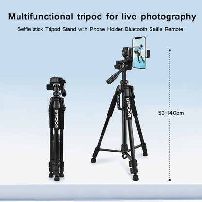 Phone Travel Self Tripod Aluminum Tall 55” 140CM Stand With Quick Plates Mount Pan Head For Canon Nikon DSLR SLR Digital Camera