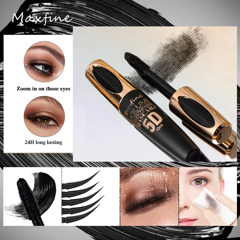 5D Silk Mascara with Big Eyes Strong and Lasting Black Content and Length Waterproof and Noncaking and Prolonged Mascara