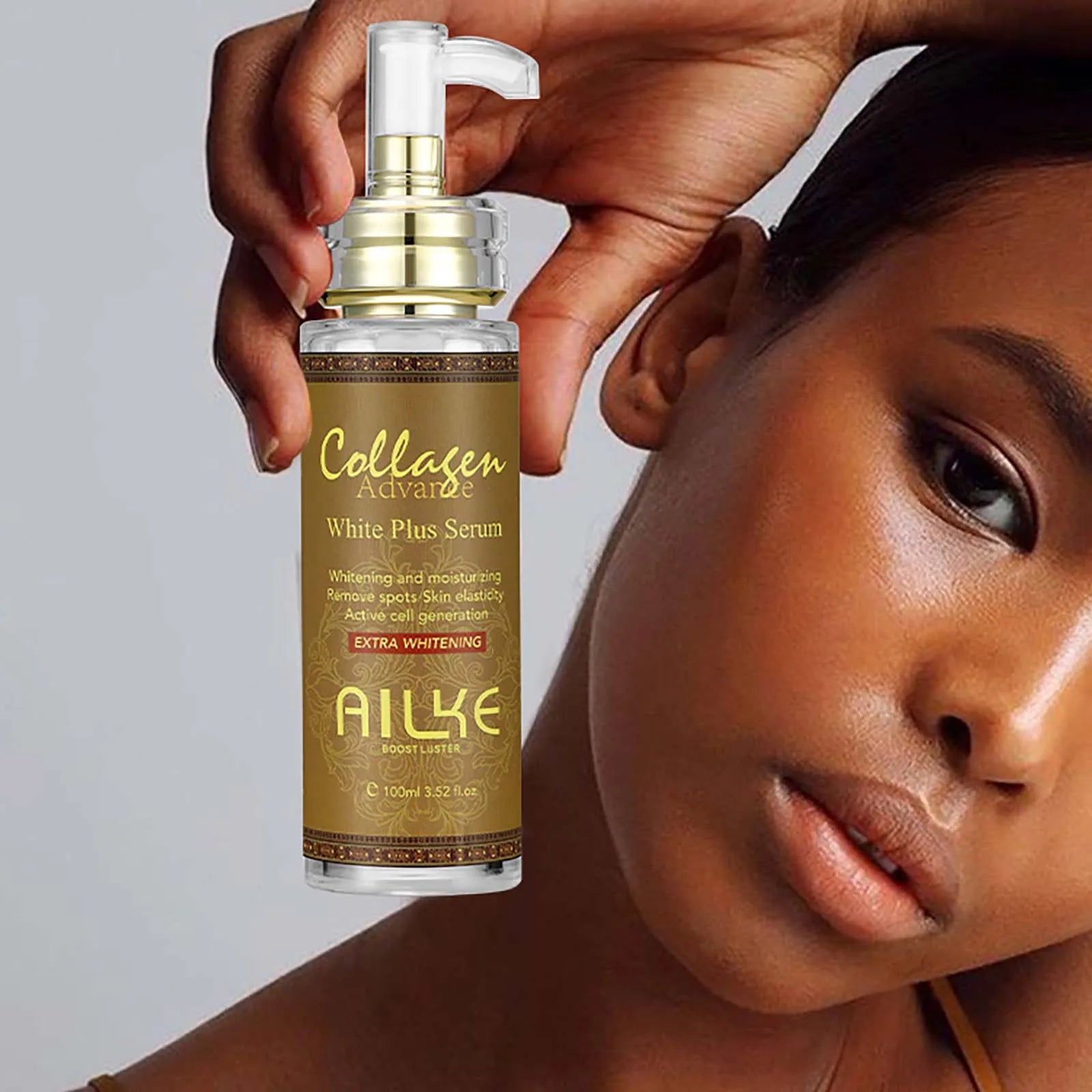 AILKE Skin Whitening Face Serum, Reduce Spots, Moisturizing, Even Skin Tone, With Organic Collagen, Skin Lightening Body Serum