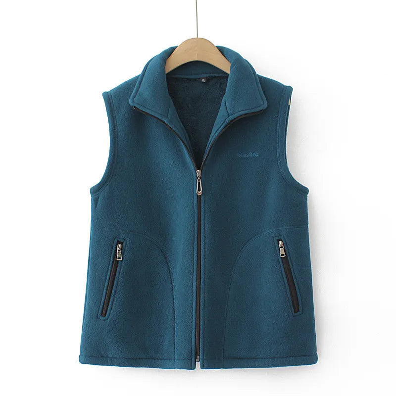 6XL Women Vests New Autumn Winter Shake Fleece Vests Sleeveless Jacket Female Waistcoats Coats Large Size Outewear Chaleco Mujer