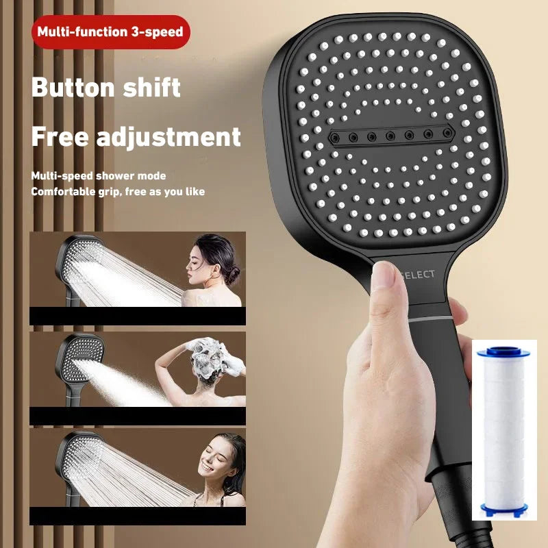 Xiaomi 13cm Large Panel Shower Head 3 Modes Adjustable High Pressure Massage Shower Head Filter Element Bathroom Accessories New