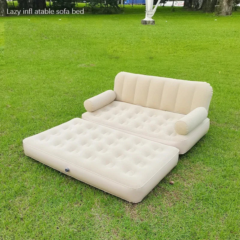 Seat Outdoor Inflatable Sofa Lazy Inflatable Sofa Bed Camping Inflatable Mattress Foldable Air Mattress Electric Inflation Pump