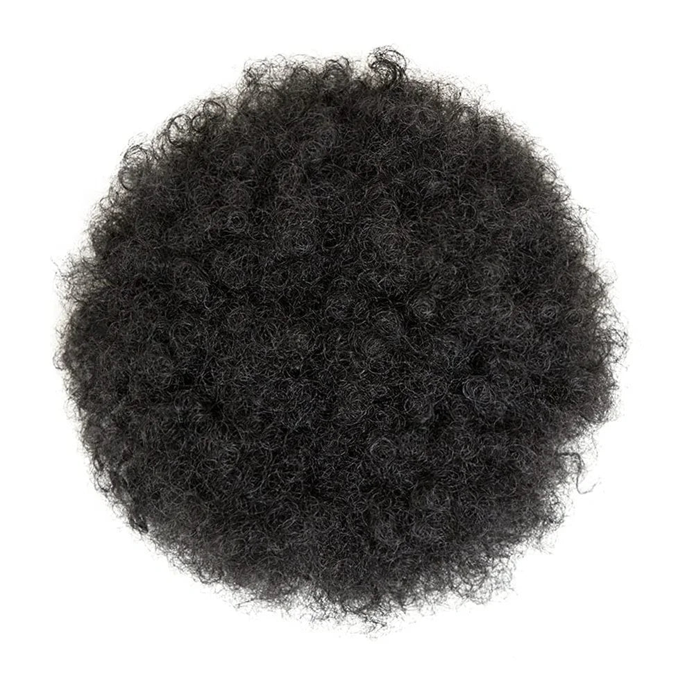 Afro Puff Drawstring Ponytail Kinky Curly Ponytail Wig Clip in Bun Hair Piece for Black Women Human Hair Extension