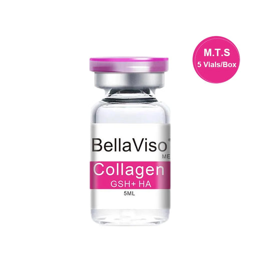 BellaViso Collagen (GSH+HA) Facial Serum Skincare Glutathione Hyaluronic Acid MTS Rejuvenation Face Essence 5mlx5 Vials/Box