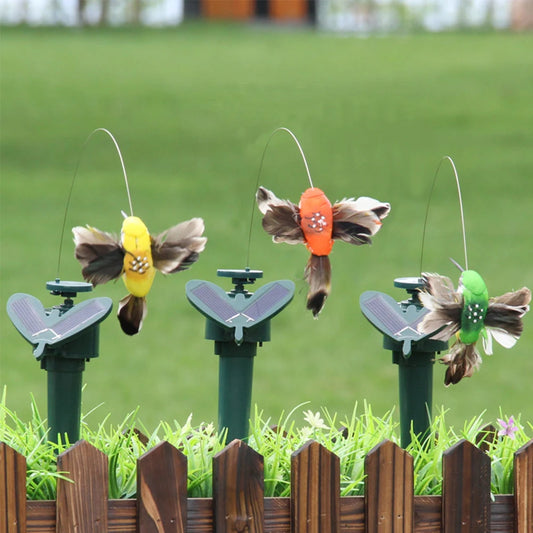 5-1PCS Solar Powered Dancing Flutterin Butterflies Windmill Flying Humming Bird Outdoor Farmland Yard & Garden Stakes Decors